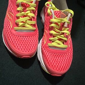 Saucony Neon Pink and Lime Athletic Shoes